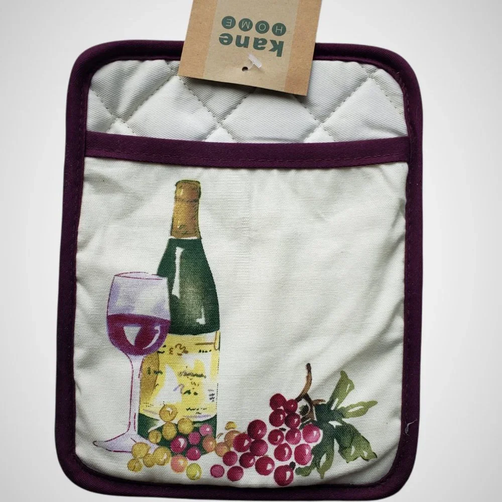 Pot Holder & Trivet Set Wine Theme Sealed NEW Kane Home Brand